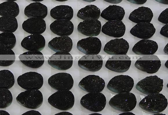 CGC267 15*20mm flat teardrop druzy quartz cabochons wholesale