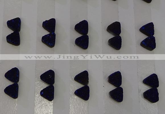 CGC60 8*8mm triangle druzy quartz cabochons wholesale