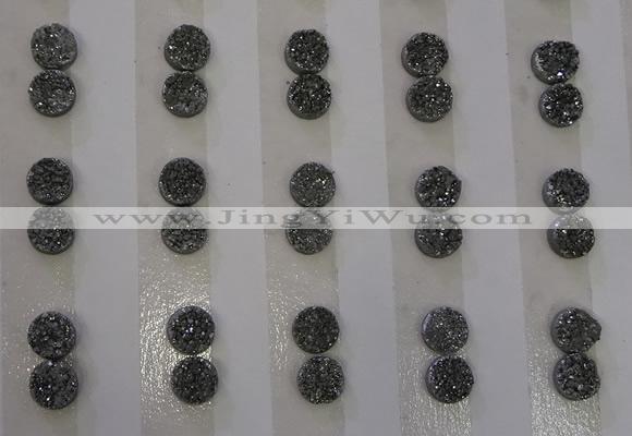 CGC72 6mm flat round druzy quartz cabochons wholesale