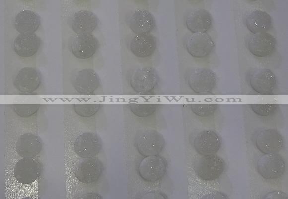 CGC83 8mm flat round druzy quartz cabochons wholesale