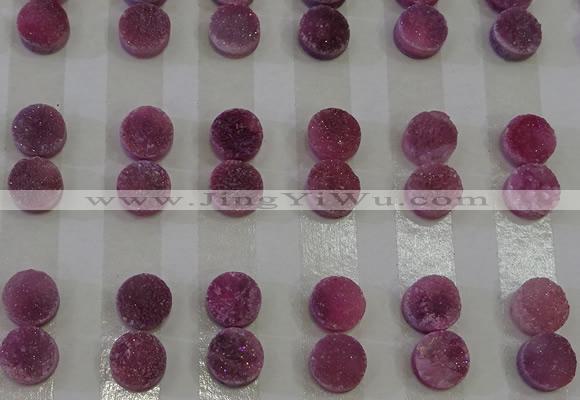 CGC97 10mm flat round druzy quartz cabochons wholesale