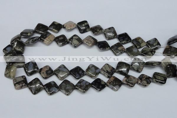 CGE01 15.5 inches 14*14mm diamond glaucophane gemstone beads