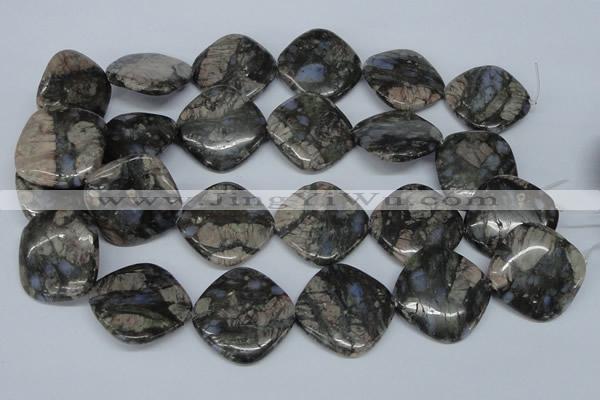 CGE02 15.5 inches 30*30mm diamond glaucophane gemstone beads