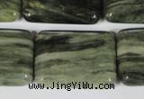 CGH31 15.5 inches 22*30mm rectangle green hair stone beads