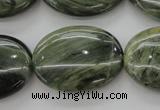CGH48 15.5 inches 22*30mm oval green hair stone beads wholesale