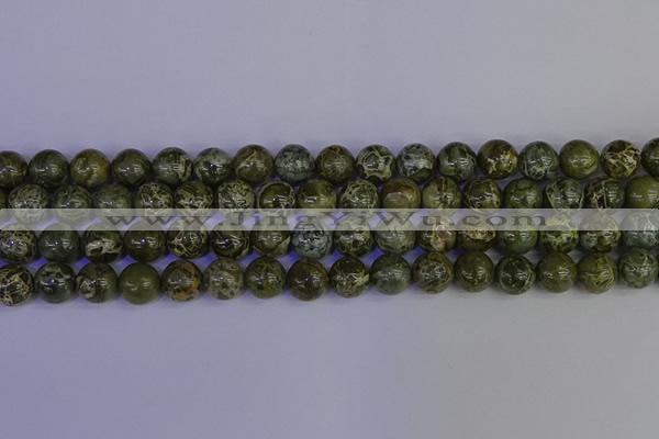 CGJ353 15.5 inches 10mm round green bee jasper beads wholesale