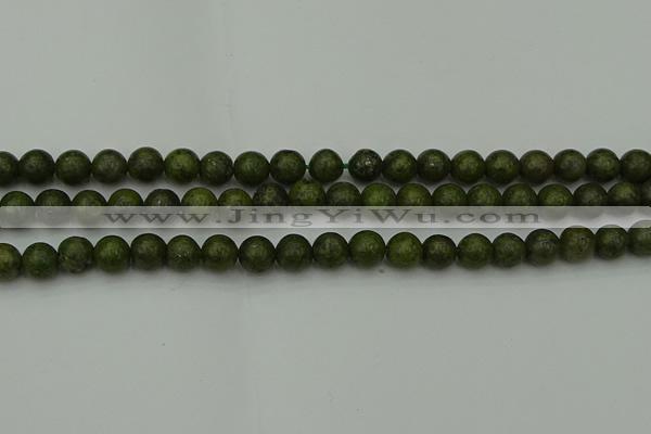 CGJ452 15.5 inches 8mm round green jasper beads wholesale