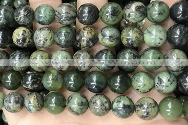 CGJ504 15.5 inches 12mm round green jade beads wholesale