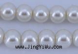 CGL11 10PCS 16 inches 4mm round dyed glass pearl beads wholesale