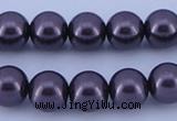 CGL136 5PCS 16 inches 12mm round dyed glass pearl beads wholesale