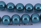 CGL243 10PCS 16 inches 6mm round dyed glass pearl beads wholesale