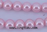 CGL302 10PCS 16 inches 4mm round dyed glass pearl beads wholesale