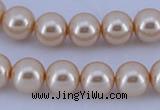 CGL44 10PCS 16 inches 8mm round dyed glass pearl beads wholesale