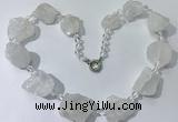 CGN140 19.5 inches 10*14mm - 20*30mm nuggets white crystal necklaces