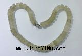 CGN174 20 inches 7*12mm - 9*12mm tyre matte lemon quartz necklaces