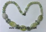 CGN276 18.5 inches 8mm round & 18*25mm oval agate beaded necklaces