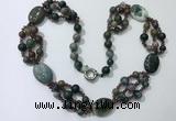 CGN296 24.5 inches chinese crystal & Indian agate beaded necklaces