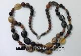 CGN549 23.5 inches striped agate gemstone beaded necklaces