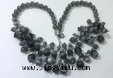 CGN557 19.5 inches stylish 4mm - 12mm cat eye beaded necklaces