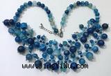 CGN571 19.5 inches stylish 4mm - 12mm striped agate beaded necklaces