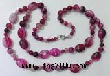 CGN584 23.5 inches striped agate gemstone beaded necklaces