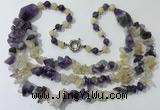 CGN673 22 inches stylish mixed gemstone beaded necklaces wholesale