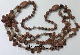 CGN682 23.5 inches chinese crystal & goldstone beaded necklaces