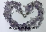 CGN710 22 inches fashion 3 rows amethyst beaded necklaces