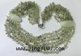 CGN758 20 inches stylish 6 rows prehnite chips necklaces