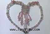 CGN810 19.5 inches chinese crystal & rose quartz statement necklaces