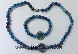 CGN875 19.5 inches 8mm round striped agate jewelry sets