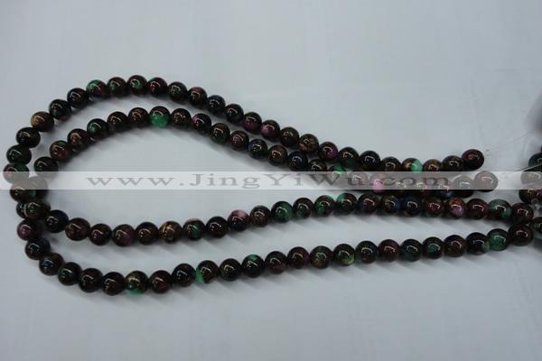 CGO01 15.5 inches 4mm round gold multi-color stone beads