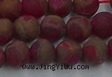 CGO253 15.5 inches 10mm round matte gold multi-color stone beads