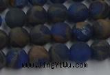 CGO261 15.5 inches 6mm round matte gold multi-color stone beads
