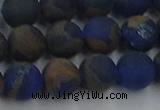 CGO263 15.5 inches 10mm round matte gold multi-color stone beads