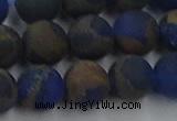 CGO264 15.5 inches 12mm round matte gold multi-color stone beads