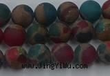 CGO266 15.5 inches 6mm round matte gold multi-color stone beads