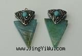 CGP104 30*55mm arrowhead agate gemstone pendants wholesale