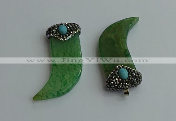 CGP125 25*58mm horn agate gemstone pendants wholesale