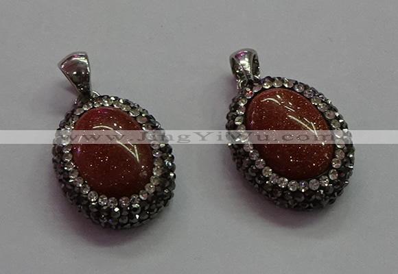 CGP1509 18*25mm oval goldstone pendants wholesale