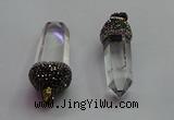 CGP1521 20*44mm - 20*60mm sticks white crystal pendants
