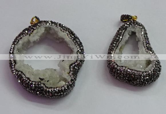 CGP1540 30*40mm - 40*55mm freeform druzy agate pendants