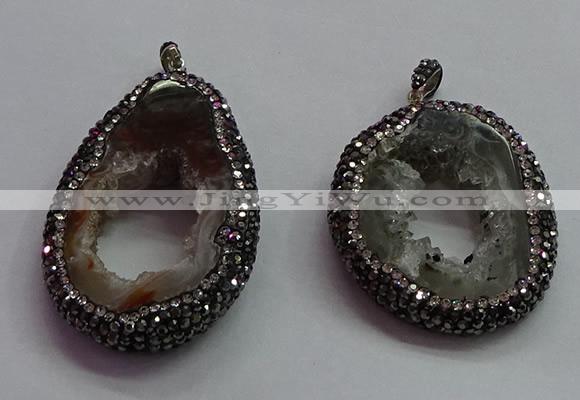 CGP1541 30*40mm - 40*50mm freeform druzy agate pendants