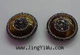 CGP1573 35mm coin yellow tiger eye pendants wholesale
