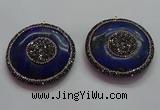CGP1593 55mm coin lapis lazuli gemstone pendants wholesale