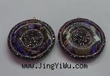 CGP1594 55mm coin sea sediment jasper pendants wholesale