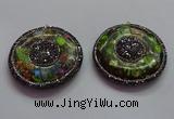 CGP1595 55mm coin sea sediment jasper pendants wholesale