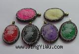 CGP1602 30*40mm - 33*44mm carved oval wood pendants
