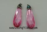 CGP234 20*80mm faceted teardrop crystal glass pendants wholesale
