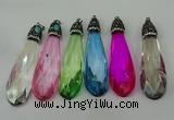 CGP239 20*80mm faceted teardrop crystal glass pendants wholesale